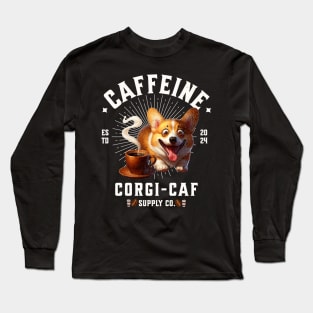 Caffeine Corgi Long Sleeve T-Shirt